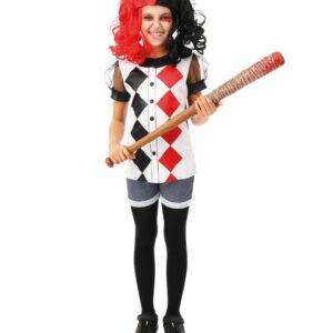 Costume arlequin noir rouge enfant