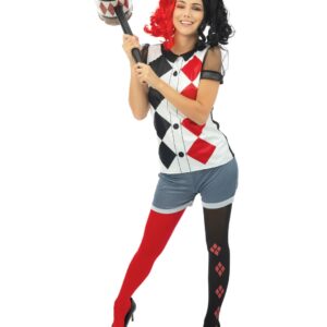 Costume arlequin noir rouge femme XS 23504