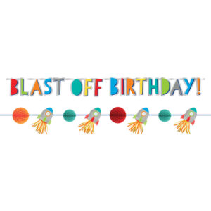 Guirlande Lettres et Fusees Anniversaire Espace 2 pieces