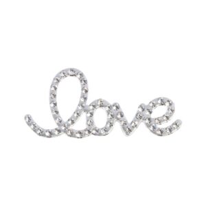 Lettres LOVE en metal argent diamant