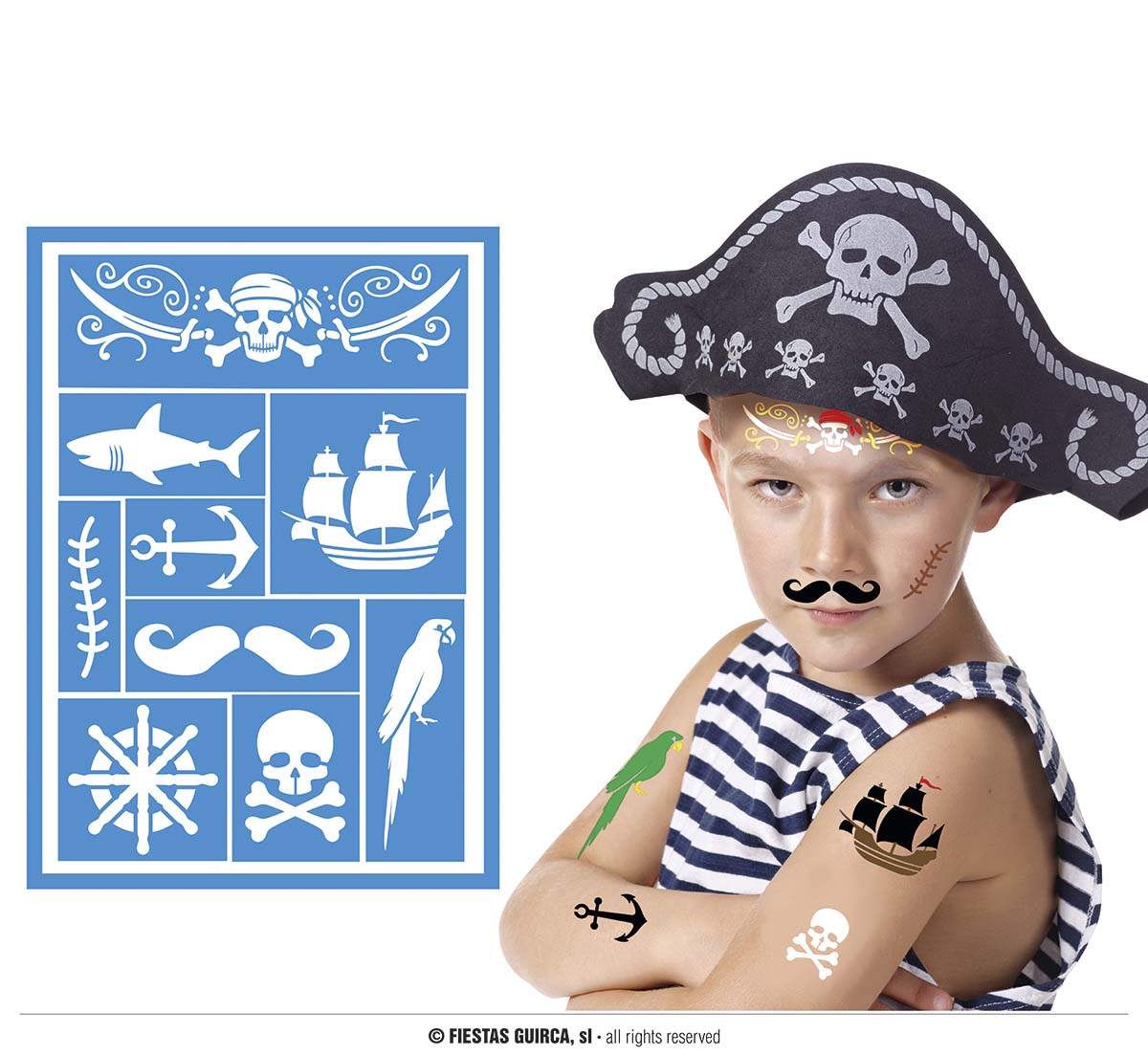 MODeLE DE MAQUILLAGE POUR ENFANTS PIRATE 15854