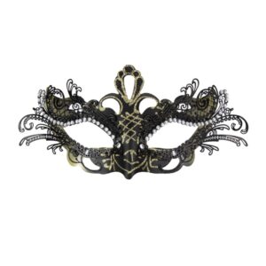 Masque venitien luxe dentelle metallique 333377