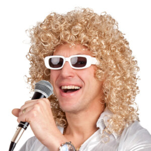 Perruque blonde avec lunettes