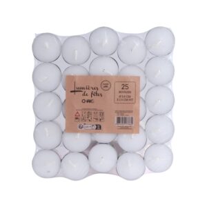 SET 25 BOUGIES CH PLAT blanc