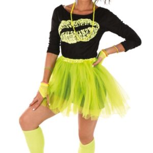 Set tutu annee 80 Jaune fluo 22763