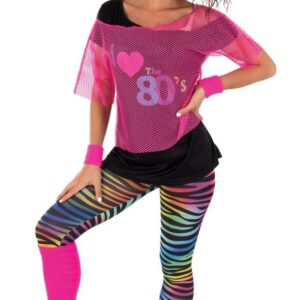 T shirt resille rose fluo 22666