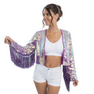 Veste à sequins et franges