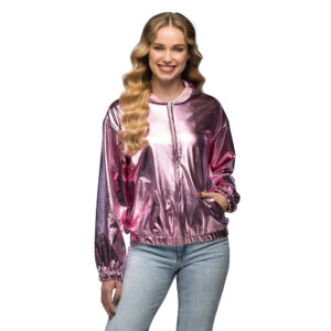 Veste metallisee rose