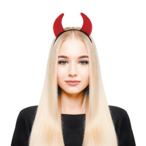 serre tete corne diable rouge feutrine (1)